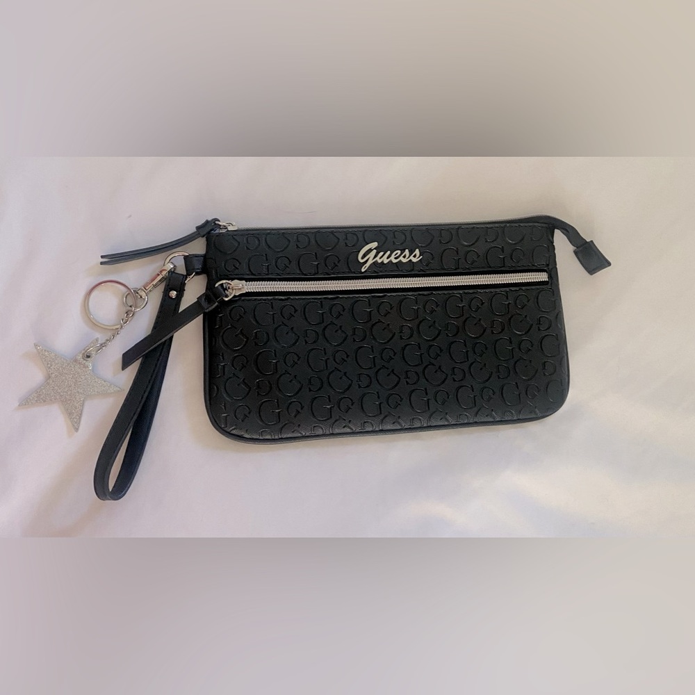 Black Guess Clutch Wristlet